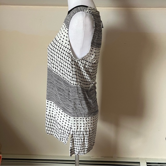 Madewell Refined Sleeveless Black & White Hashtag Stripe Tank Top size XXS - Picture 6 of 8